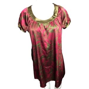 BCBGMaxAzria Red and Gold Floral Mini Dress